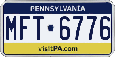 PA license plate MFT6776