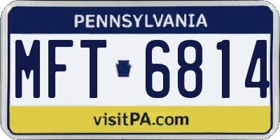PA license plate MFT6814