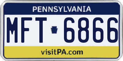 PA license plate MFT6866