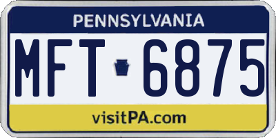 PA license plate MFT6875