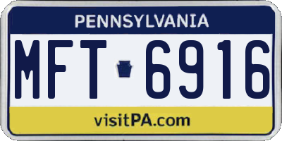 PA license plate MFT6916