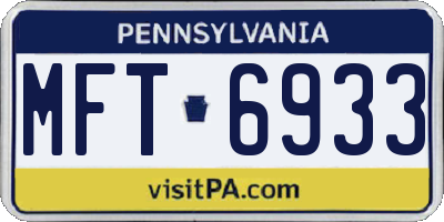 PA license plate MFT6933