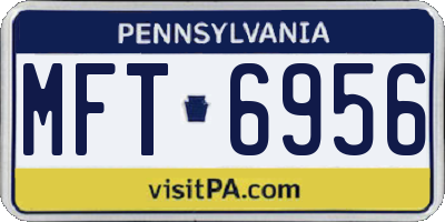 PA license plate MFT6956