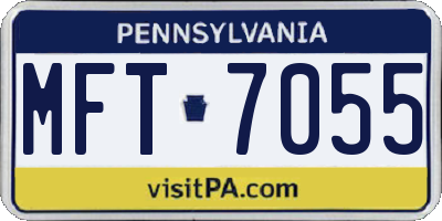 PA license plate MFT7055