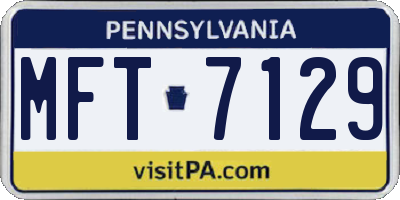 PA license plate MFT7129