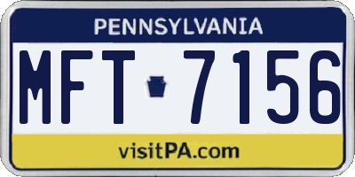 PA license plate MFT7156