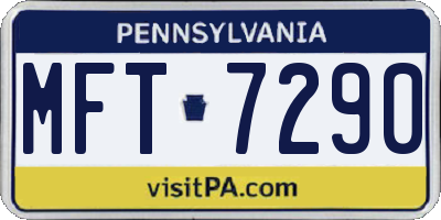 PA license plate MFT7290