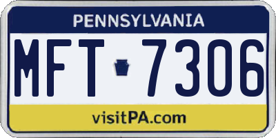 PA license plate MFT7306