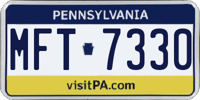 PA license plate MFT7330
