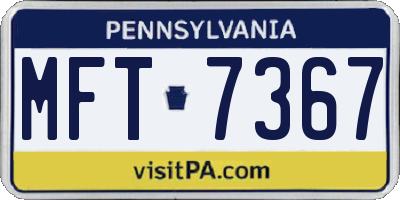PA license plate MFT7367