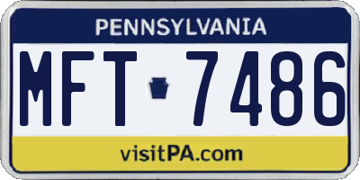 PA license plate MFT7486