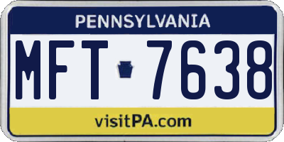 PA license plate MFT7638