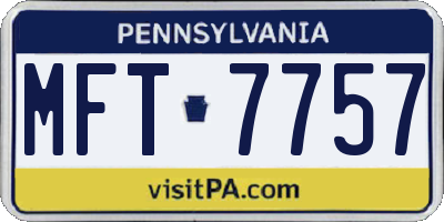 PA license plate MFT7757