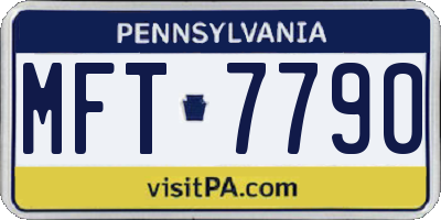 PA license plate MFT7790