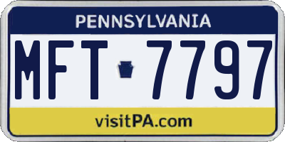PA license plate MFT7797
