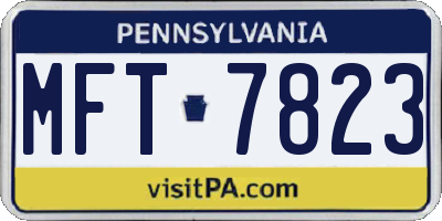 PA license plate MFT7823