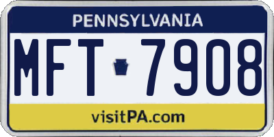 PA license plate MFT7908