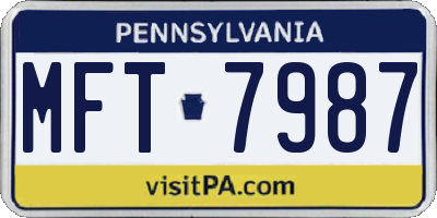 PA license plate MFT7987