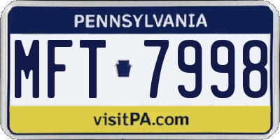 PA license plate MFT7998