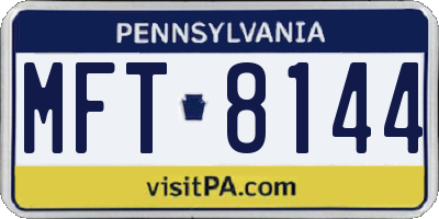 PA license plate MFT8144