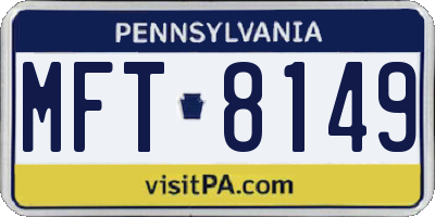 PA license plate MFT8149