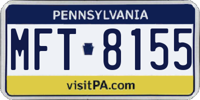 PA license plate MFT8155