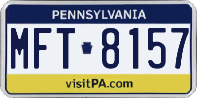 PA license plate MFT8157