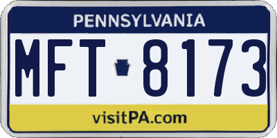 PA license plate MFT8173
