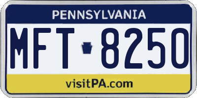 PA license plate MFT8250