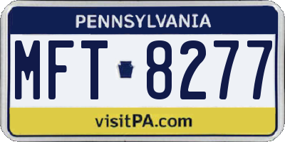 PA license plate MFT8277