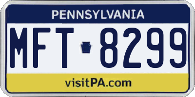 PA license plate MFT8299