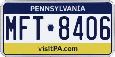 PA license plate MFT8406