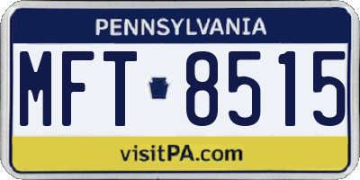 PA license plate MFT8515