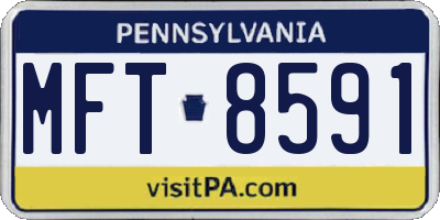 PA license plate MFT8591
