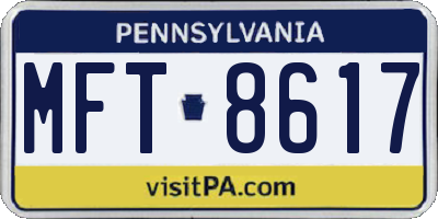 PA license plate MFT8617