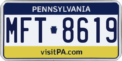 PA license plate MFT8619