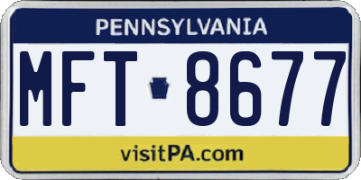 PA license plate MFT8677
