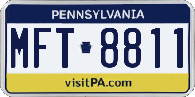 PA license plate MFT8811