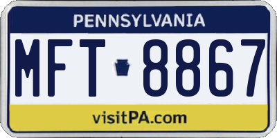 PA license plate MFT8867