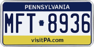 PA license plate MFT8936