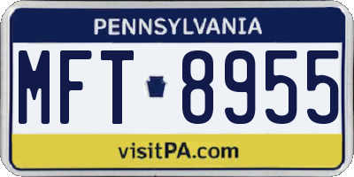 PA license plate MFT8955