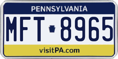 PA license plate MFT8965