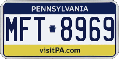 PA license plate MFT8969
