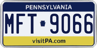 PA license plate MFT9066