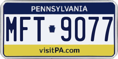 PA license plate MFT9077
