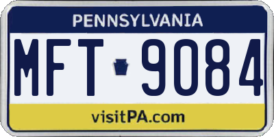 PA license plate MFT9084