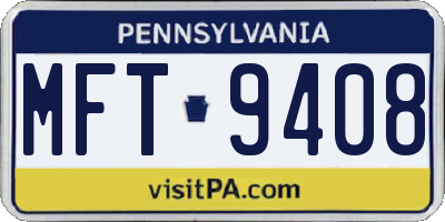 PA license plate MFT9408