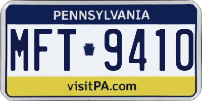 PA license plate MFT9410