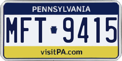 PA license plate MFT9415