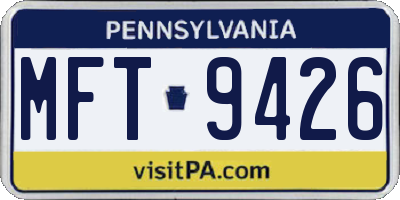 PA license plate MFT9426